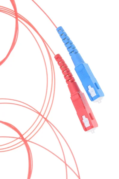 Conector de cable de conexión de fibra óptica —  Fotos de Stock