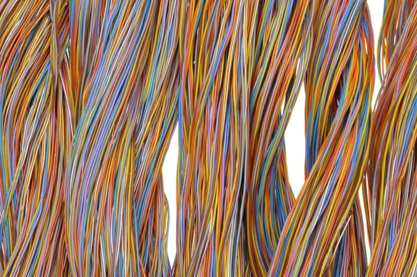 Cables de red, cables en sistemas de telecomunicaciones — Foto de Stock