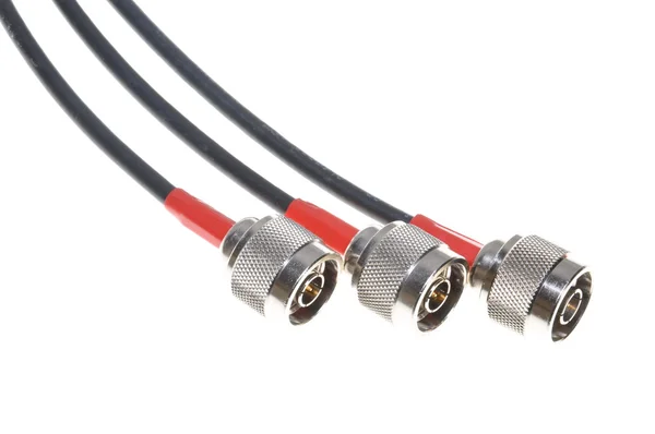 Cables coaxiales con conector — Foto de Stock