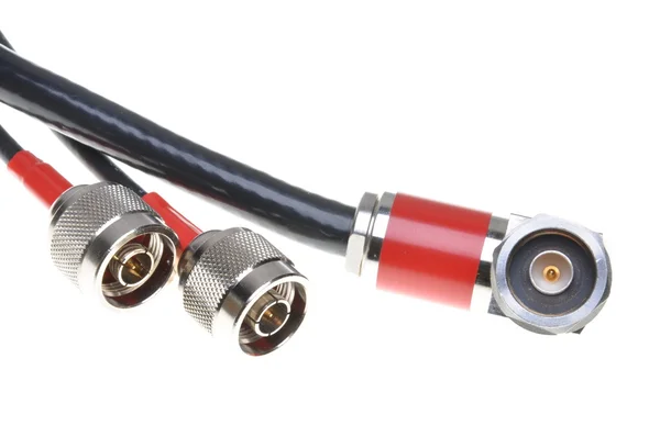 Coaxiale kabels met connector — Stockfoto