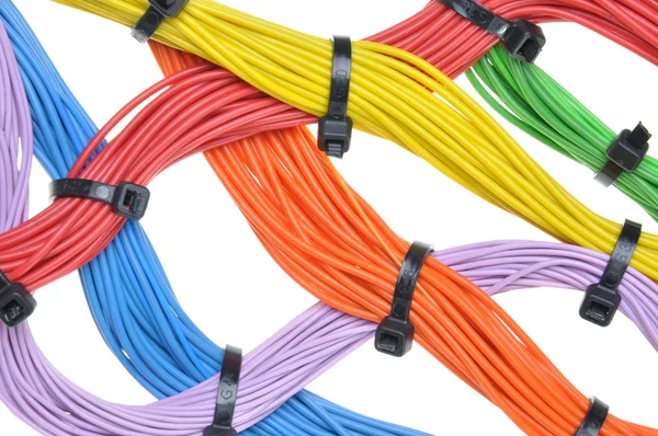 Multicolored electrical cables — Stock Photo, Image