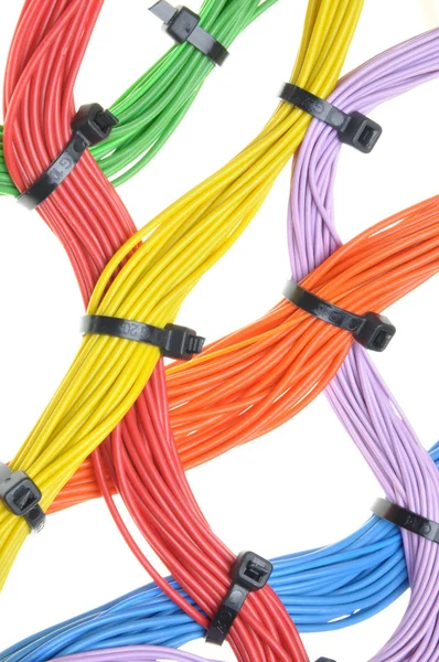 Multicolored electrical cables — Stock Photo, Image