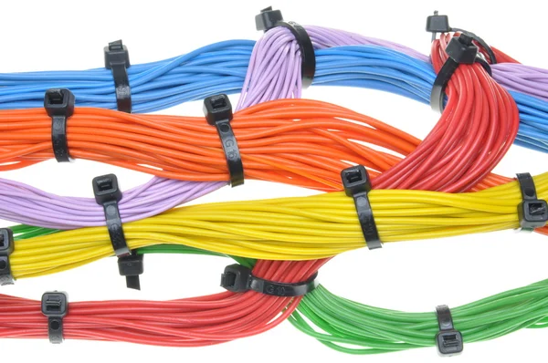 Multicolored electrical cables — Stock Photo, Image