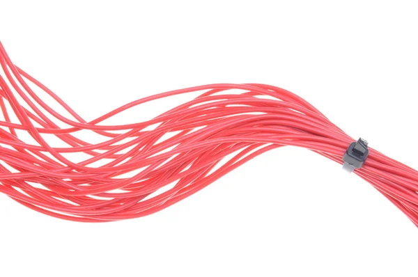 Czerwone przewody elektryczne — Zdjęcie stockowe