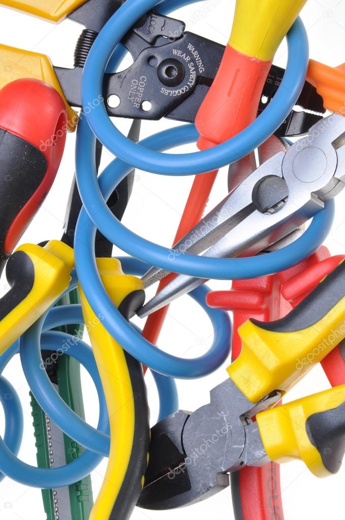 Tools and cable used in electrical installations Stock Photo by ©Zetor2010 72641295