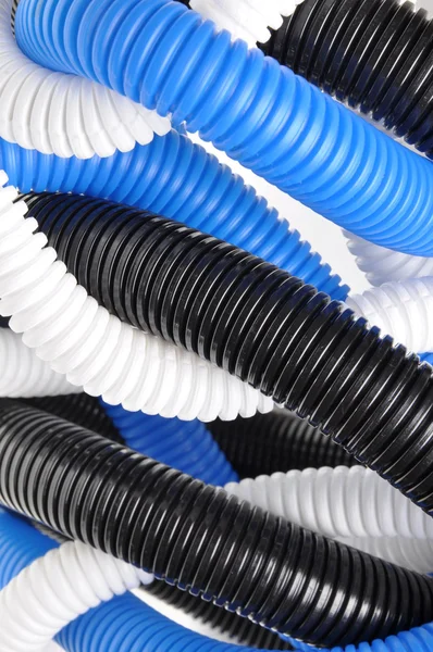 Plastic corrugated pipes — Stock Photo, Image