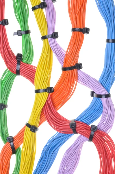 Multicolored electrical cables — Stock Photo, Image