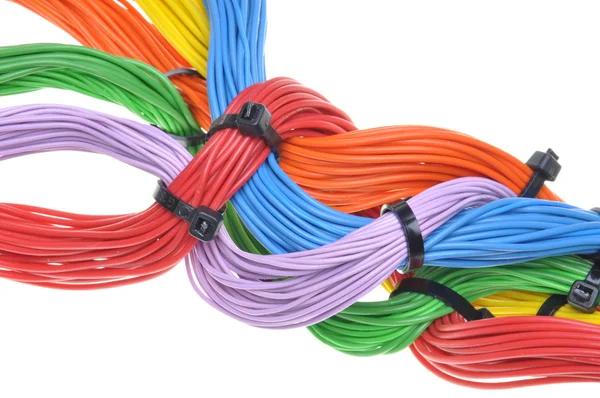 Cables eléctricos multicolores — Foto de Stock
