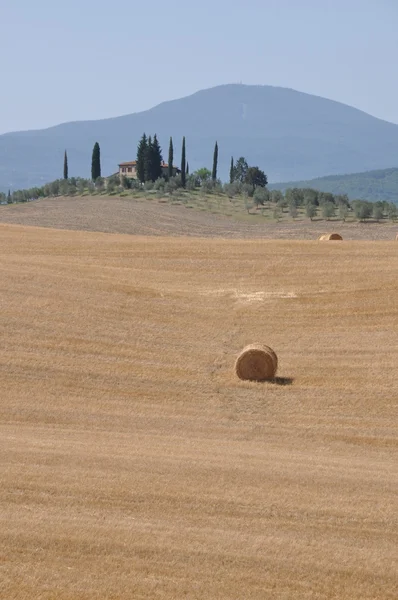 Kullen efter skörden. Val d Orcia, Toscana — Stockfoto