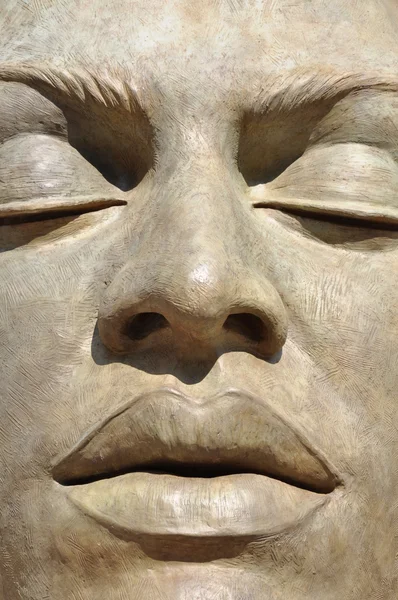 Kadının yüzünü heykel bronz — Stok fotoğraf