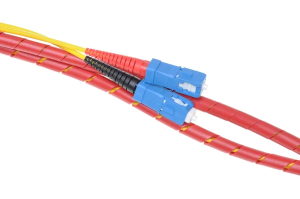 Fiber optic cables type sc — Stock Photo, Image