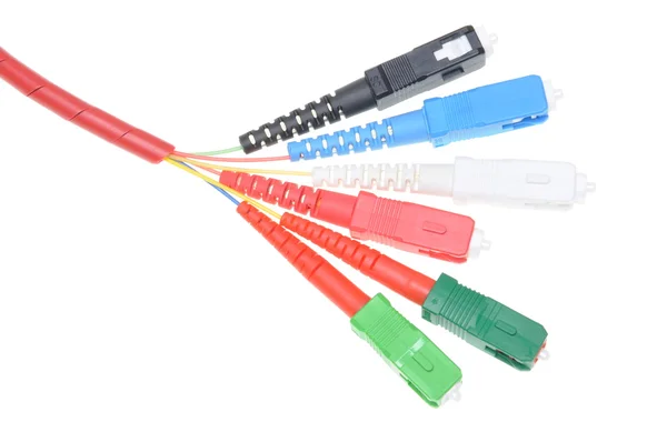 Fiber optic cables type sc — Stock Photo, Image