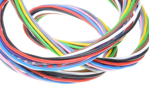 Multicolored electrical cables — Stock Photo, Image