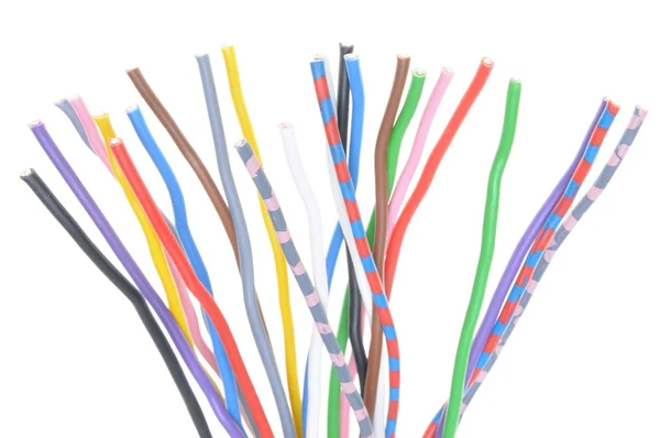 Mnohobarevné elektrické kabely — Stock fotografie