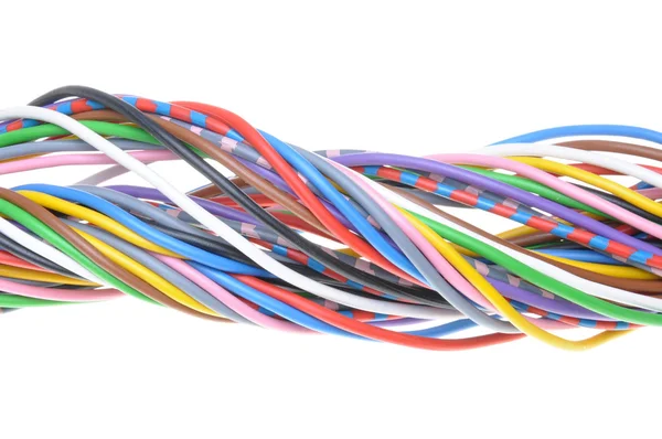 Multicolored electrical cables — Stock Photo, Image