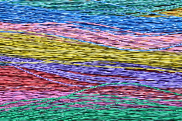 Colored telecommunication cables as background