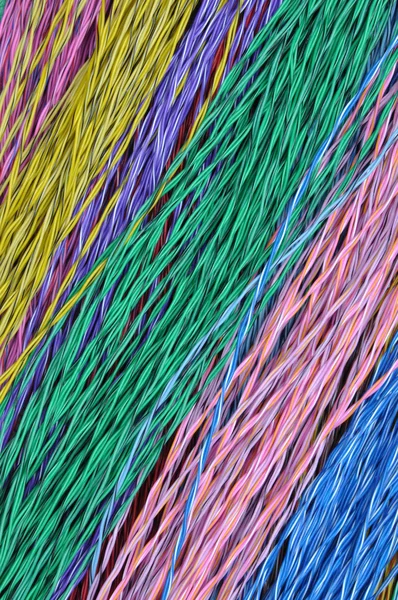 Colored telecommunication cables as background