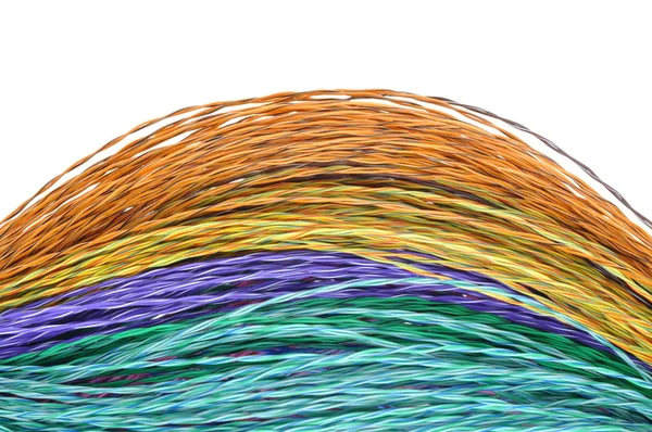 Цветные провода компьютерной сети — стоковое фото