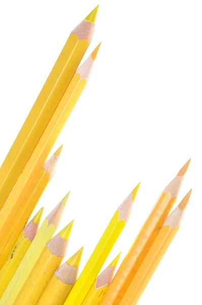 Żółtych ołówków na whi — Zdjęcie stockowe
