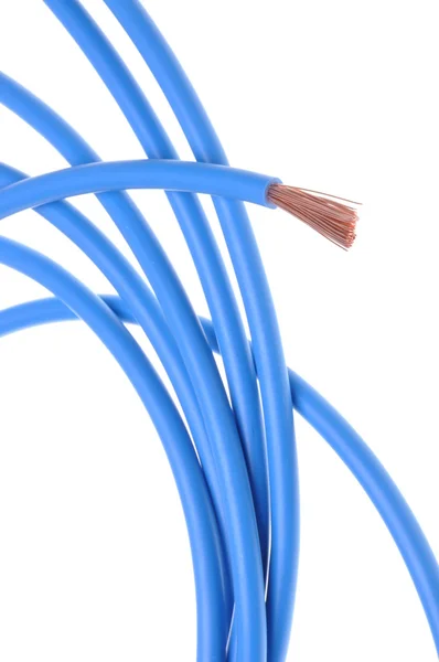 Синій електричний кабель живлення — стокове фото
