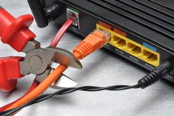 Internet'e kablo router kesim erişim