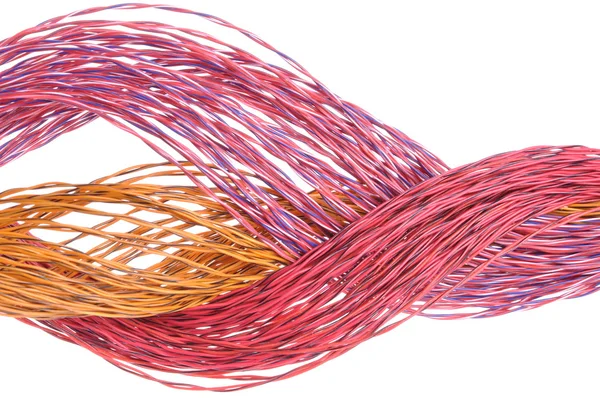 Data transmission in colorful computer cables — Stock Photo, Image