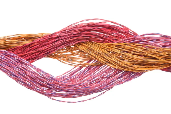 Gegevensoverdracht in kleurrijke computer kabels — Stockfoto