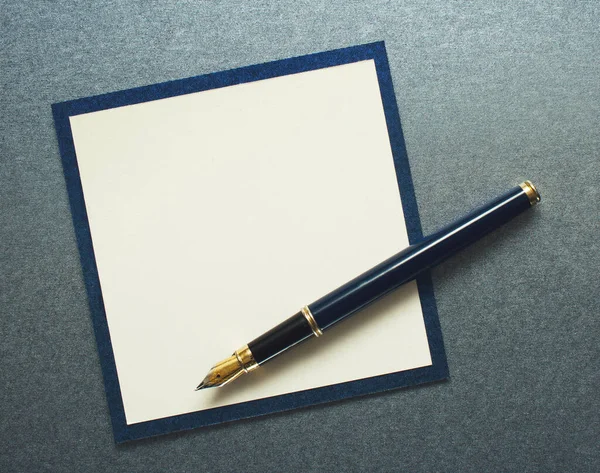 Ink Pen Paper Card — Stock Photo, Image