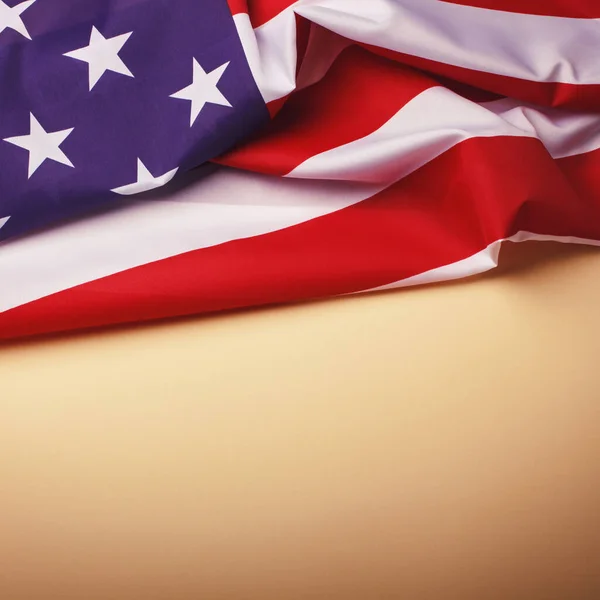 Closeup American Flag Plain Background Usa Memorial Day — Stock Photo, Image