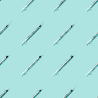 Kusursuz desenler. Tıbbi şırıngalar kusursuz. Tıbbi geçmiş.