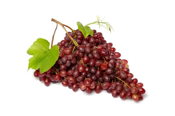 Färsk Röd Druva Frukt Isolerad Vit Bakgrund — Stockfoto