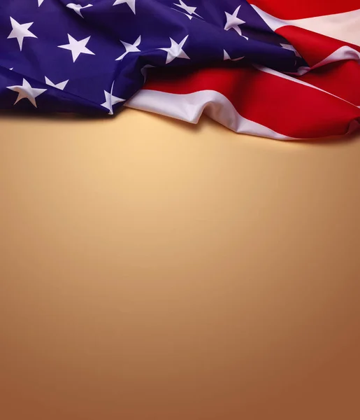 Fechar Bandeira Americana Fundo Claro — Fotografia de Stock