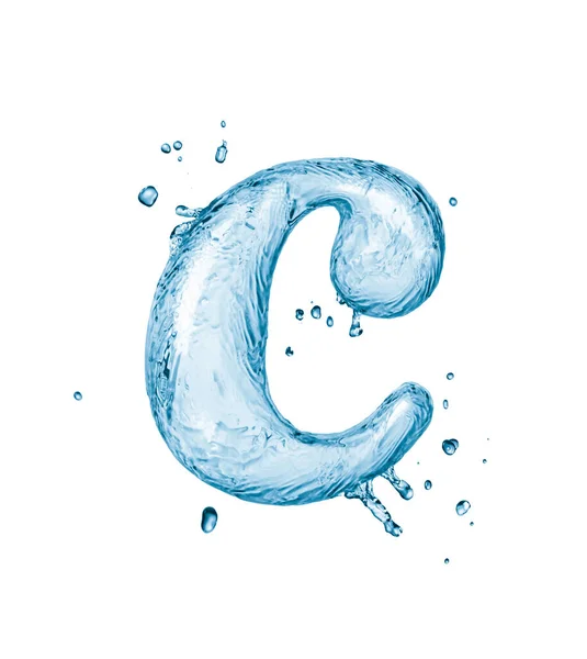 Water Splashes Letter Isolated White Background Abstract Liquid Font — Stock Photo, Image