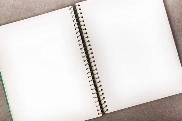 Cuaderno Espiral Vacío Sobre Mesa Contexto Empresarial — Foto de Stock