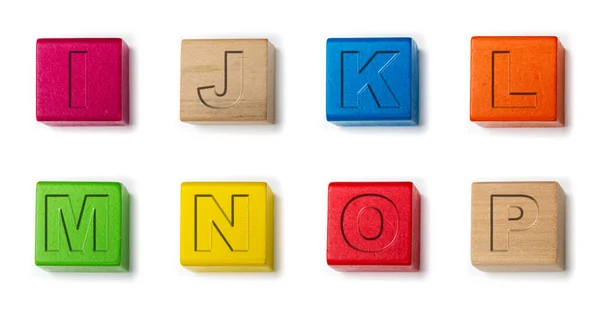 Wooden Alphabet Blocks White Background — Stock Photo, Image