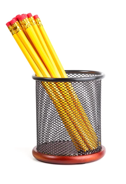 Lead pencils in metal pot — Stock Photo, Image