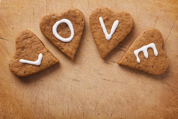 Biscuits en forme de coeur — Photo