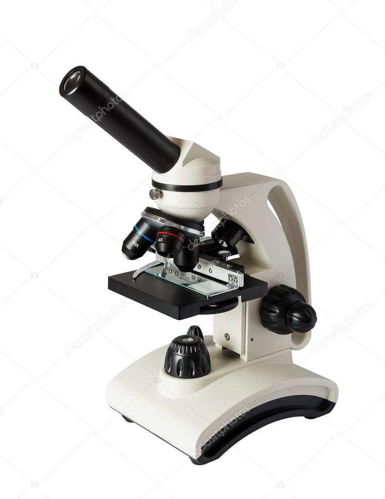 Microscope isolated under the white