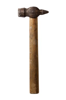 Old hammer on white