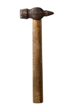 Old hammer on white clipart