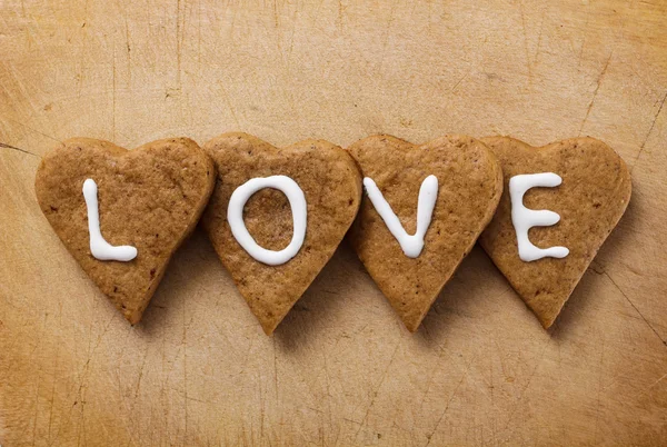 Biscuits en forme de cœur — Photo