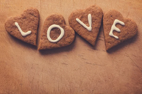 Corazones en forma de galletas —  Fotos de Stock