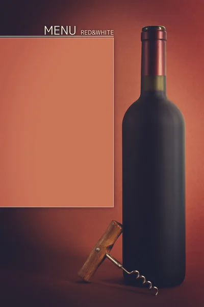 Bottle of wine with copy space — Stock Photo, Image