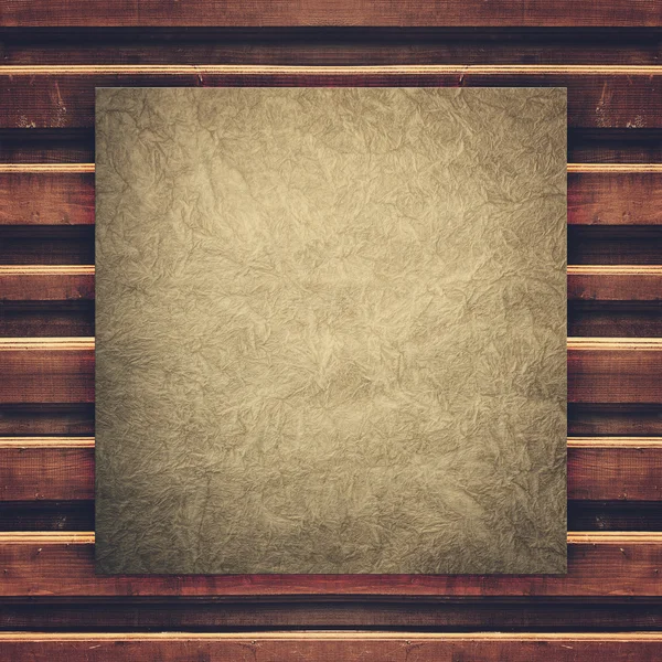 Vieux papier sur bois brun texture — Photo