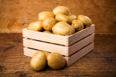 Patates kutusunda arka plan üzerinde