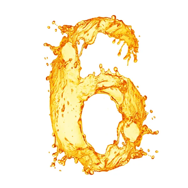 Número de respingo líquido laranja — Fotografia de Stock