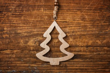 Tahta üzerinde Noel ağacı