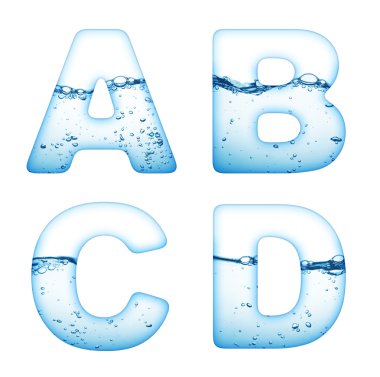 A, B, C, D harfleri su