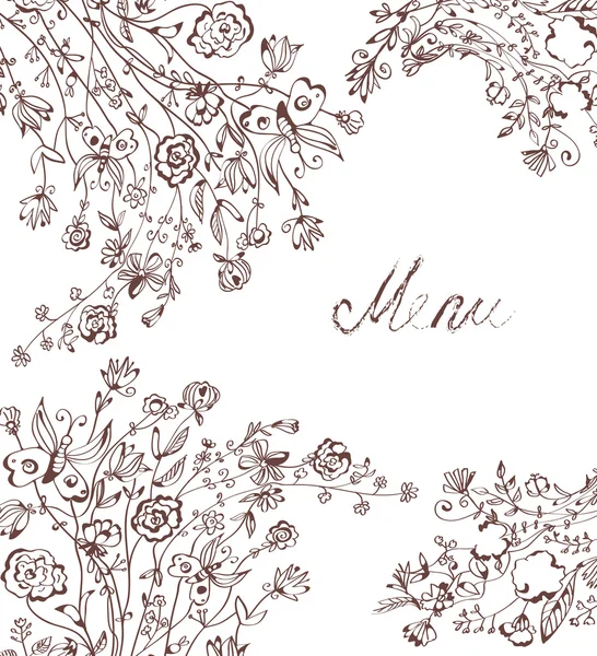 Fundo floral gráfico para menu — Vetor de Stock