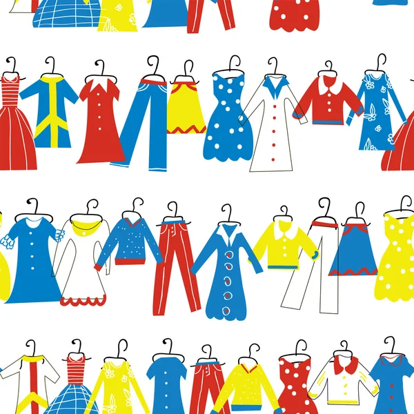 Clothes seamless pattern for tailor shop or atelier. — Wektor stockowy